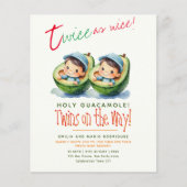 Cute Fiesta Avocado TWIN BOYS Baby Shower BUDGET - (Voorkant)