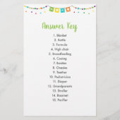 Cute Fiesta Cactus Baby shower Word Scramble Game (Achterkant)