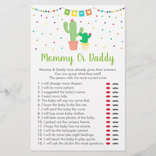 Cute Fiesta Cactus raad wie zei dat het een schokk (Voorkant)