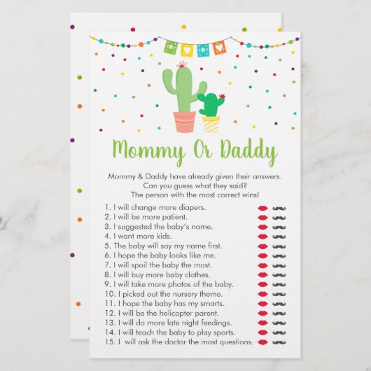 Cute Fiesta Cactus raad wie zei dat het een schokk (Voorkant / Achterkant)