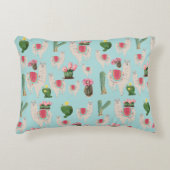 Cute Fiesta Llama & Cactus Pattern Accent Kussen (Voorkant)