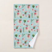 Cute Fiesta Llama & Cactus Pattern Bad Handdoek (Handdoek)