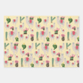 Cute Fiesta Llama & Cactus Pattern Inpakpapier Vel (Voorkant 3)