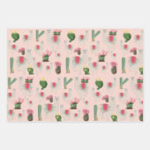 Cute Fiesta Llama & Cactus Pattern Inpakpapier Vel (Voorkant 2)