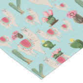Cute Fiesta Llama & Cactus Pattern Korte Tafelloper (Hoek)