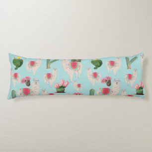 Cute Fiesta Llama & Cactus Pattern Lichaamskussen