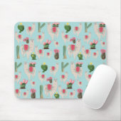 Cute Fiesta Llama & Cactus Pattern Muismat (Met muis)