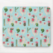 Cute Fiesta Llama & Cactus Pattern Muismat (Voorkant)