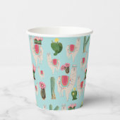 Cute Fiesta Llama & Cactus Pattern Papieren Bekers (Links)