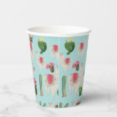 Cute Fiesta Llama & Cactus Pattern Papieren Bekers (Rechts)