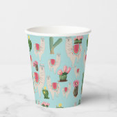Cute Fiesta Llama & Cactus Pattern Papieren Bekers (Voorkant)