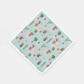 Cute Fiesta Llama & Cactus Pattern Servet (Hoek)