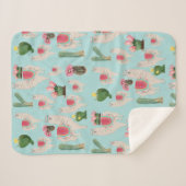 Cute Fiesta Llama & Cactus Pattern Sherpa Deken (Voorkant (horizontaal))