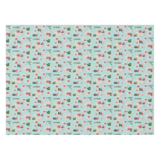 Cute Fiesta Llama & Cactus Pattern Tafelkleed (Voorkant (Horizontaal))