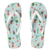 Cute Fiesta Llama & Cactus Pattern Teenslippers (Voetbed)