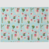 Cute Fiesta Llama & Cactus Pattern Tissuepapier (Voorkant)