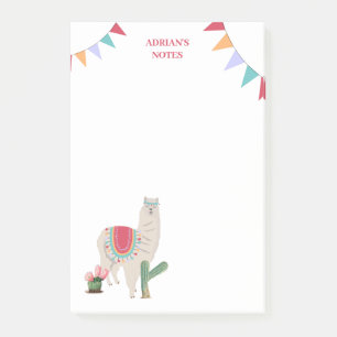 Cute Fiesta Llama & Cactus Post-it® Notes