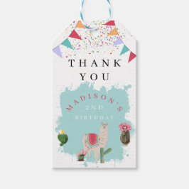 Cute Fiesta Llama en Cactus Birthday Cadeaulabel