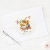 Cute Fiesta Nacho Gemiddelde Baby Shower Aangepast Ronde Sticker (Envelop)