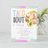 Cute Fiesta taco thema babydoucheuitnodigingen Kaart (Staand voorkant)