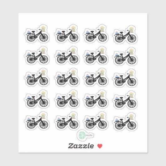Cute fiets met cake verjaardagsherinnering planner sticker (Vel)