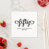 Cute Fifty Hearts Script 50ste verjaardag Servet (Insitu)