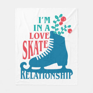 Cute Figuur Skating I'm in Love Schaats Relatie Fleece Deken