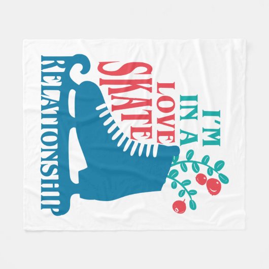 Cute Figuur Skating I'm in Love Schaats Relatie Fleece Deken (Voorkant (Horizontaal))