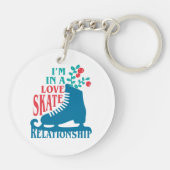 Cute Figuur Skating I'm in Love Schaats Relatie Sleutelhanger (Achterkant)
