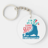 Cute Figuur Skating I'm in Love Schaats Relatie Sleutelhanger (Voorkant)