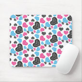 Cute Filigree Lace Hearts Pattern Muismat (Met muis)