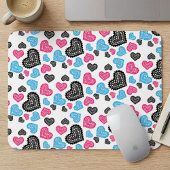 Cute Filigree Lace Hearts Pattern Muismat