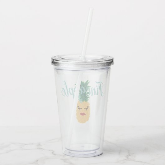 Cute Fineapple Pineapple Acryl Drinkbeker (Achterkant)