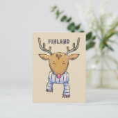 Cute Finland rendierlijk briefkaart (Staand voorkant)