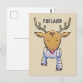 Cute Finland rendierlijk briefkaart (Voorkant / Achterkant)