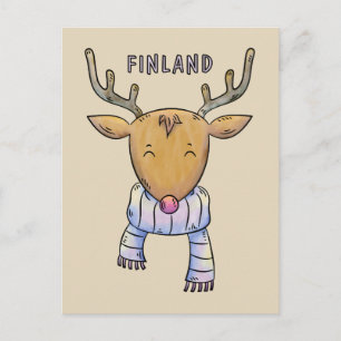 Cute Finland rendierlijk briefkaart