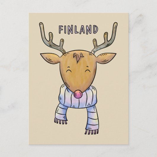 Cute Finland rendierlijk briefkaart (Voorkant)