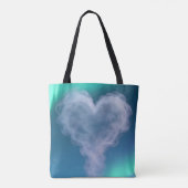Cute Fire and Ice Penguin Northern Lights Tote Bag (Achterkant)