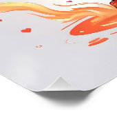 Cute Fire Baby Dragon Art Perfect Poster (Hoek)