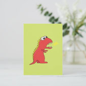 Cute Fire BreatCartoon T-Rex Dinosaur Briefkaart (Staand voorkant)