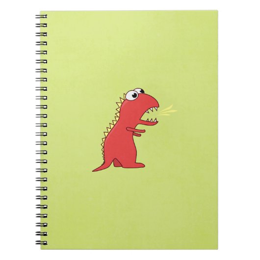 Cute Fire BreatCartoon T-Rex Dinosaur Kinderen Notitieboek (Voorkant)