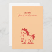 Cute Fire Horse Feestdagenkaart (Voorkant / Achterkant)