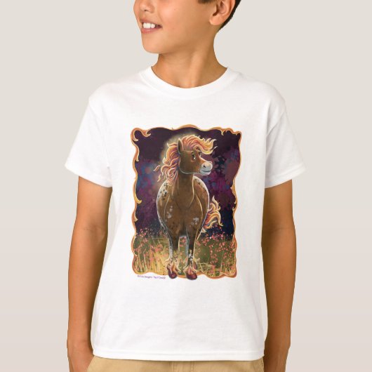 Cute Fire Horse Front and Back T-shirt (Voorkant)