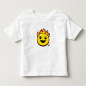 Cute Fire Smiley Y2K Toddler T-Shirt (Voorkant)