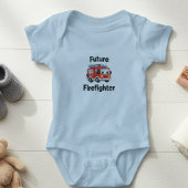 Cute Fire Truck Future Firefighter Baby Bodysuit
