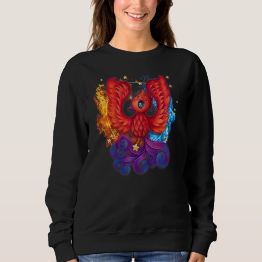 Cute Firebird Rising Phoenix Art T-Shirt Kids Todd (Voorkant)
