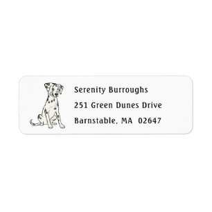 Cute Firedog Cartoon Puppy Dog Funny Dalmatian Etiket