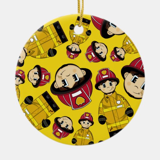 Cute Firefighter Ornament (Voorkant)