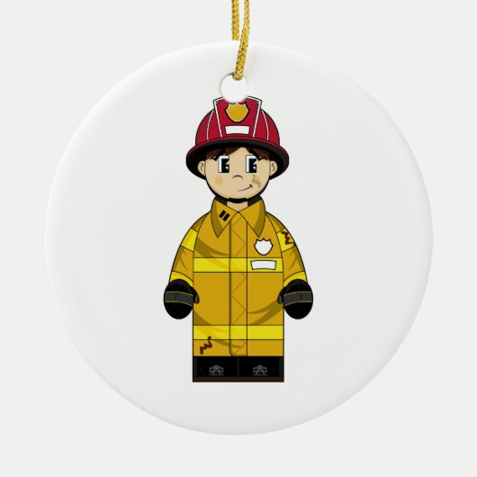 Cute Firefighter Ornament (Voorkant)