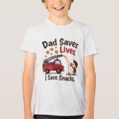 Cute Firefighthing Kids T-Shirt with Firetrucks (Voorkant)